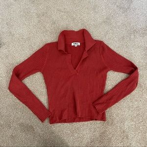 Verge girl ribbed knit top in wine